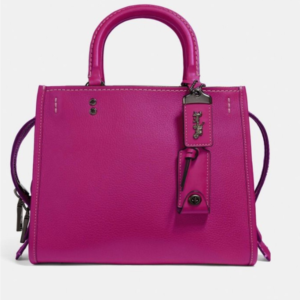 Excellent Condition COACH ROGUE 25 PINK PEBBLED LEATHER with GUNMETAL HARDWARE